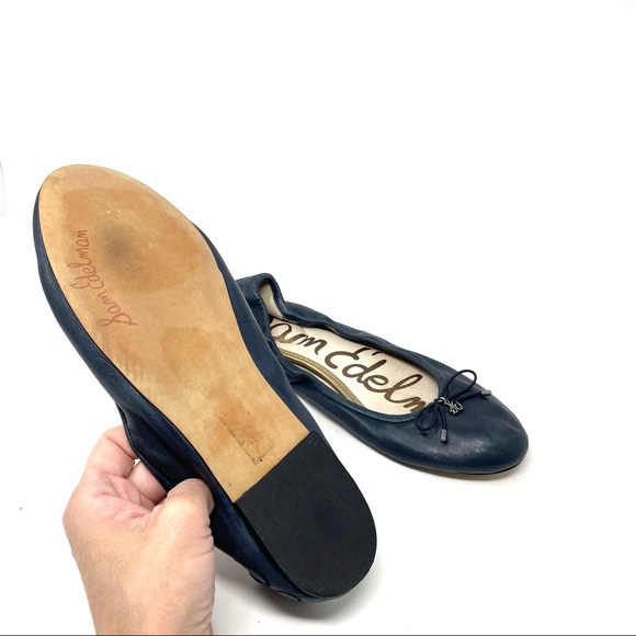 Sam Edelman Felicia Navy Nappa Leather Ballet Flats Size 9.5/ 41 - Picture 13 of 16